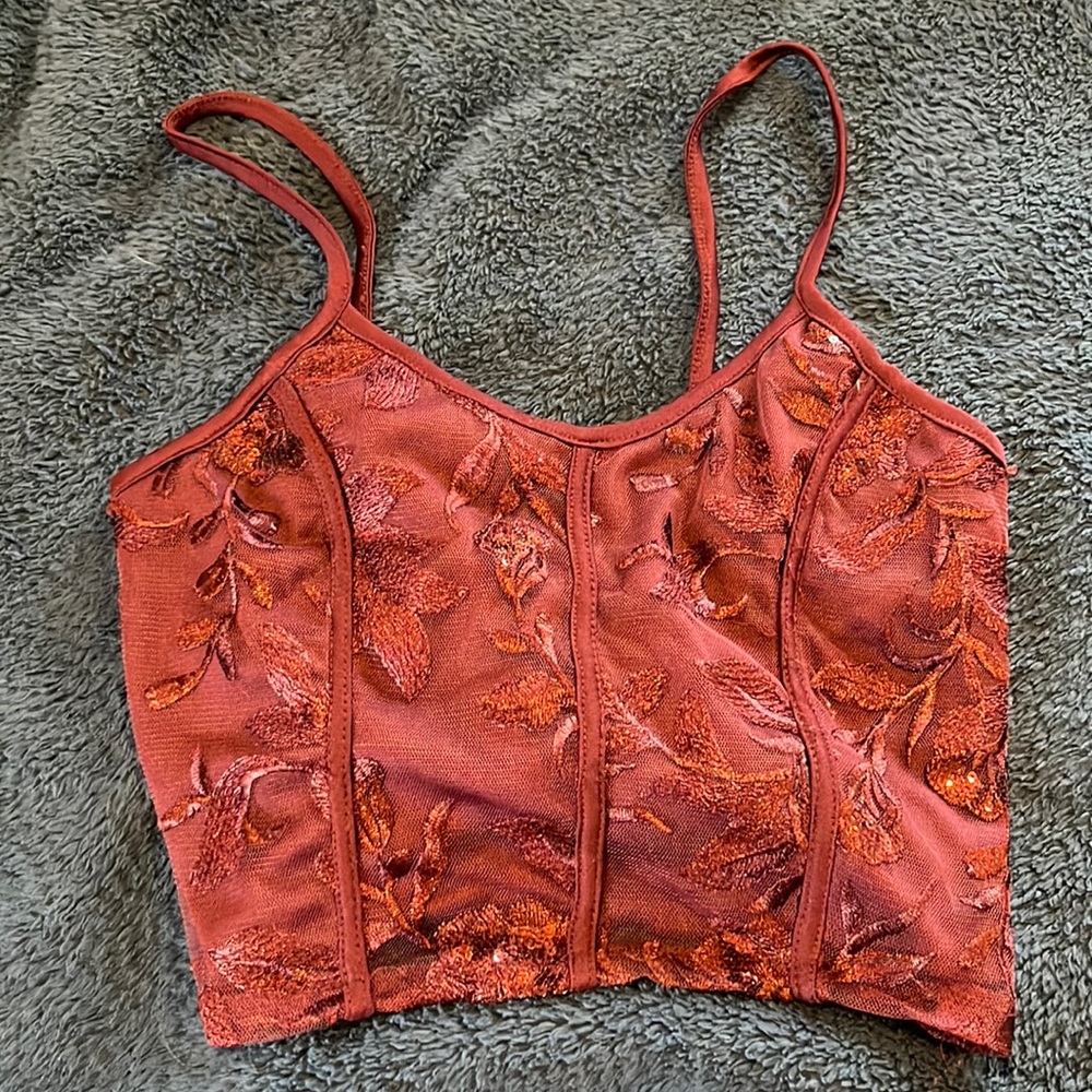 windsor maroon cropped tank